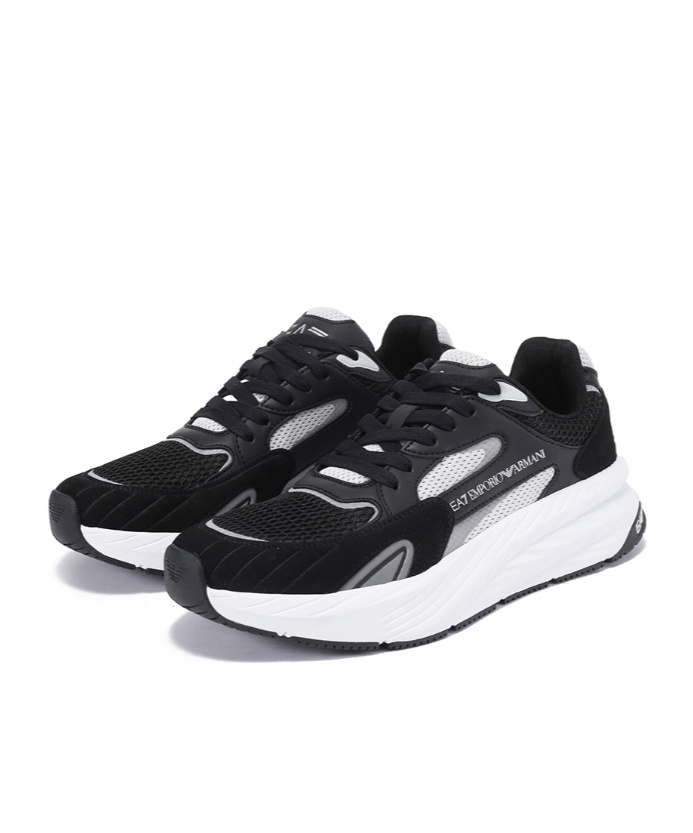 Ea7 Mesh Casual Sneakers In White