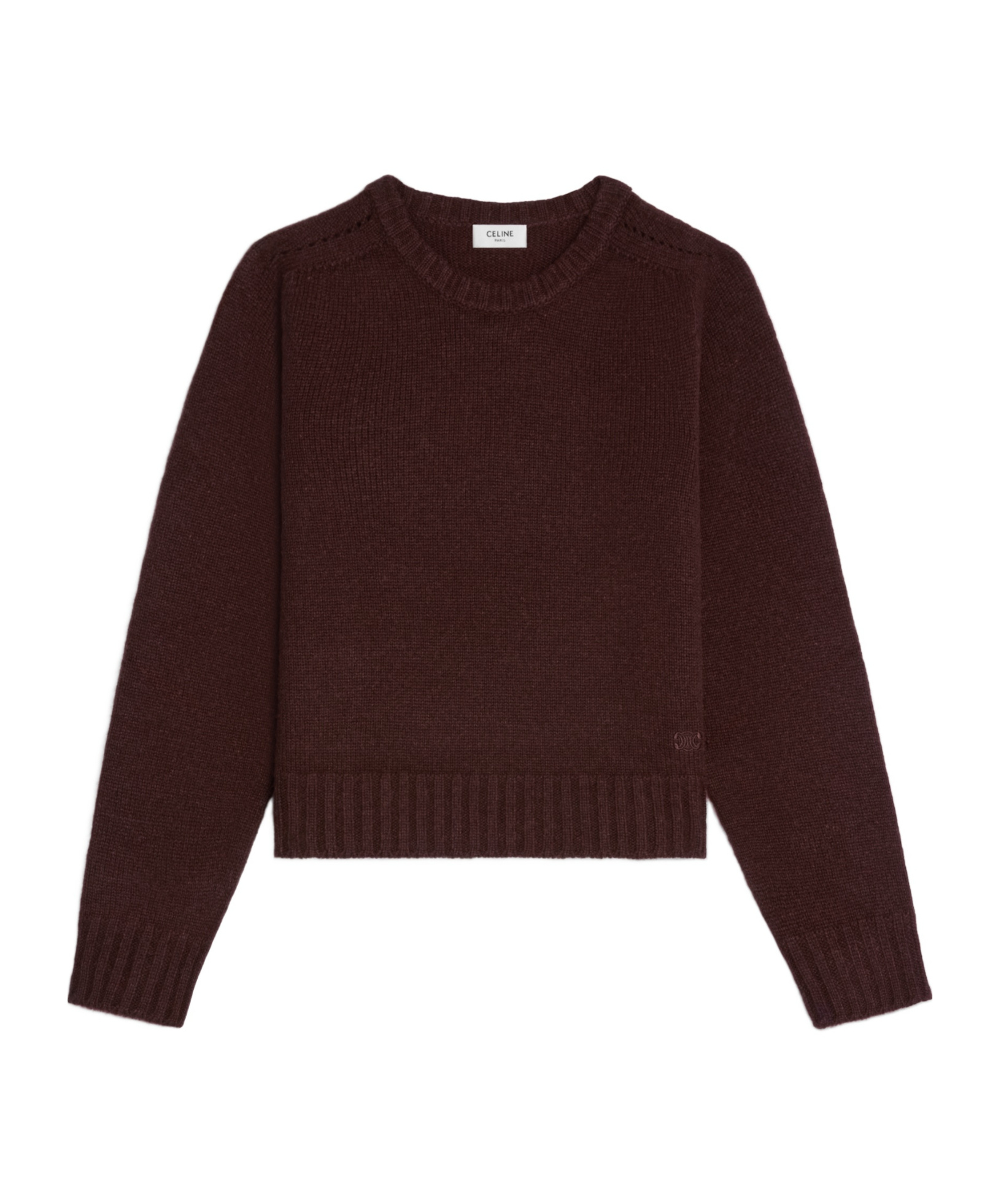 Celine Crewneck Sweater In Seamless Cashemire In Black
