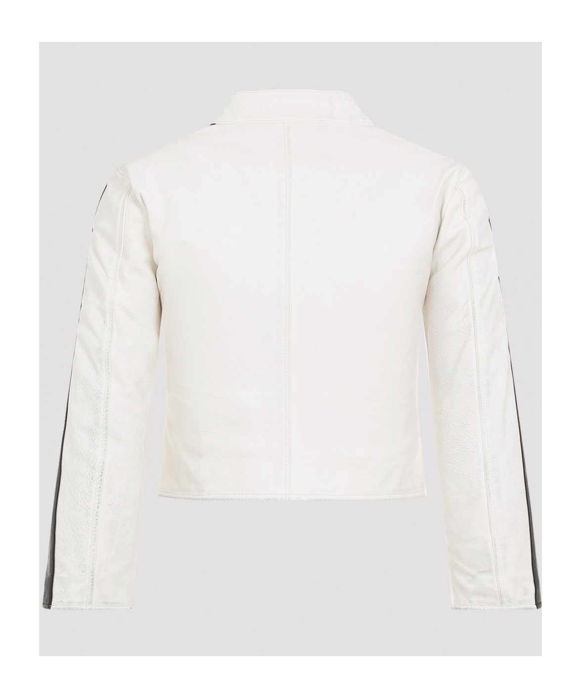 Balenciaga Leather Racer Jacket In White