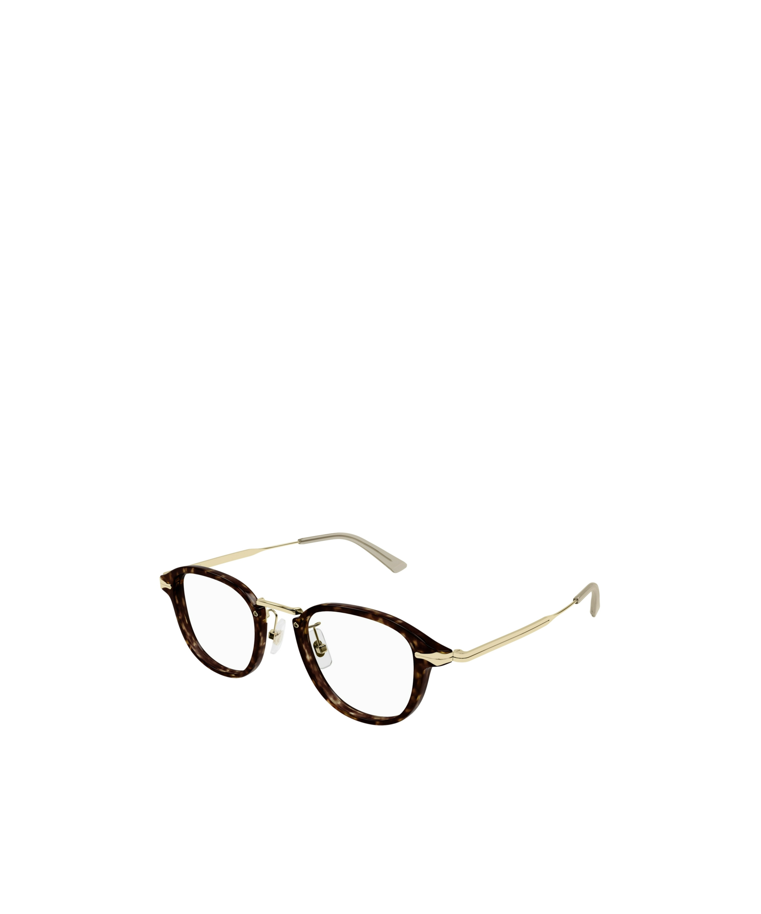 Montblanc Tortoiseshell-effect Round Glasses In Havana Gold Transparent