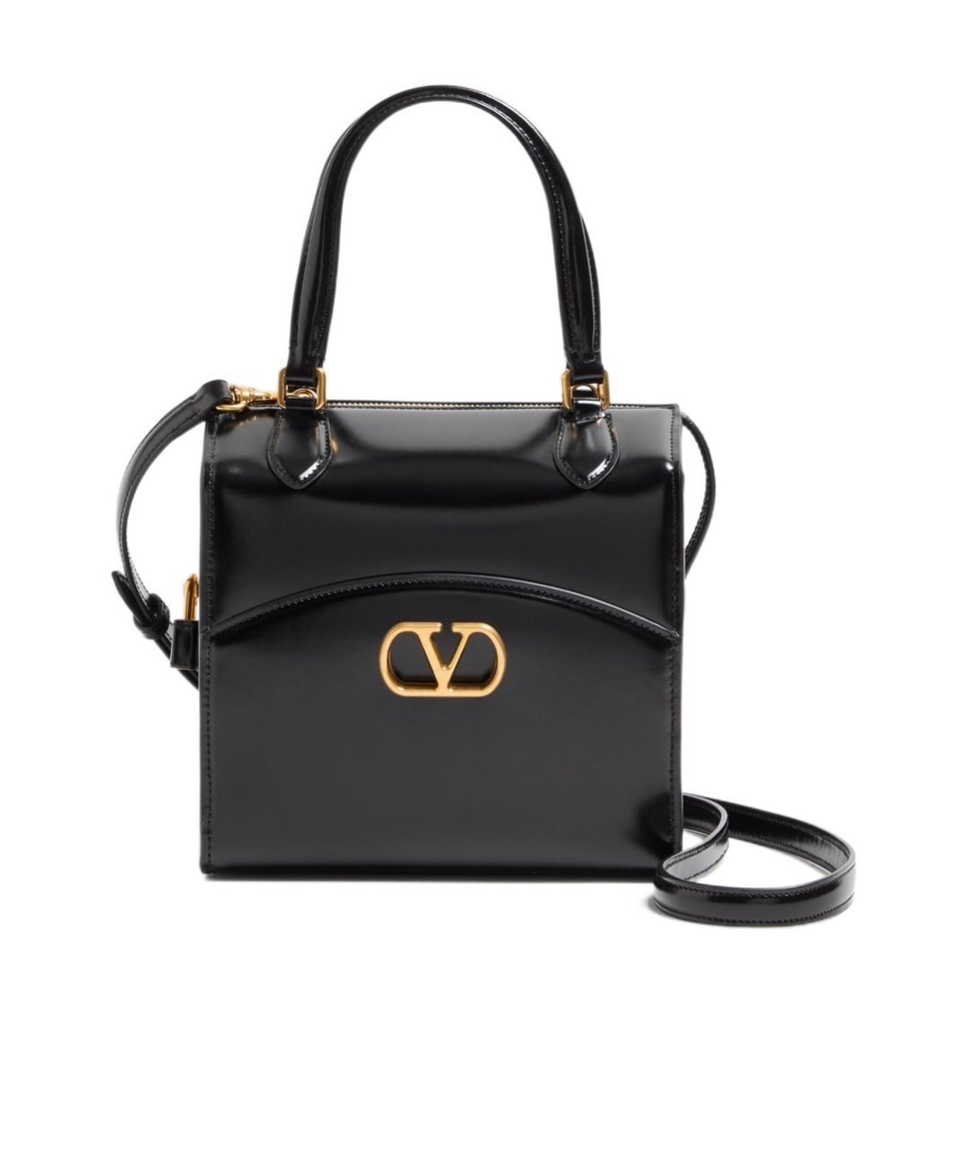 Valentino Garavani  Garavani Vain-case Bowling Bag In Shiny Calfskin Woman Black Uni In Black
