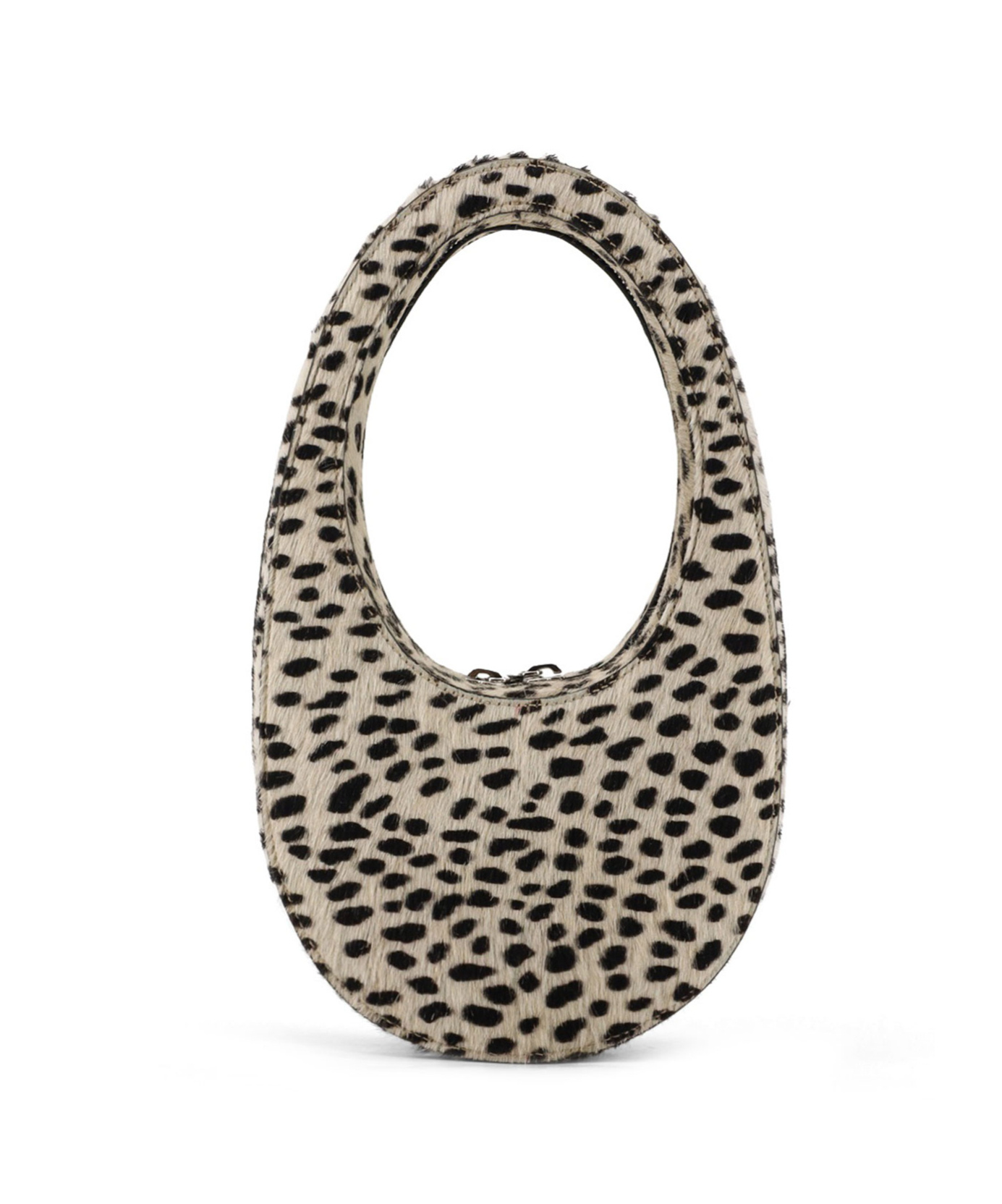 Coperni Ponyhair Oval Handbag Top Handle In Neutral