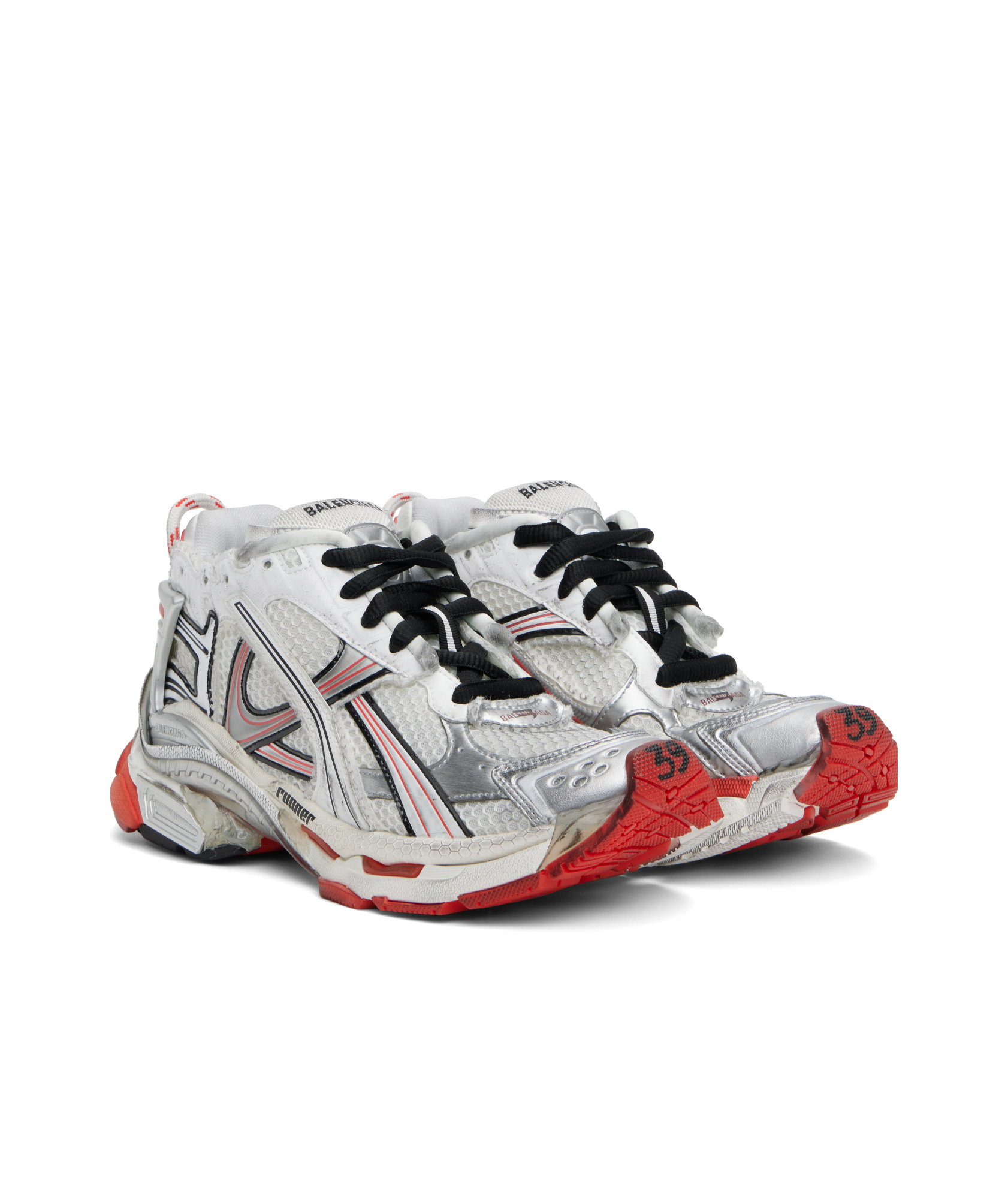 Balenciaga Runner Sneaker In White/red/black