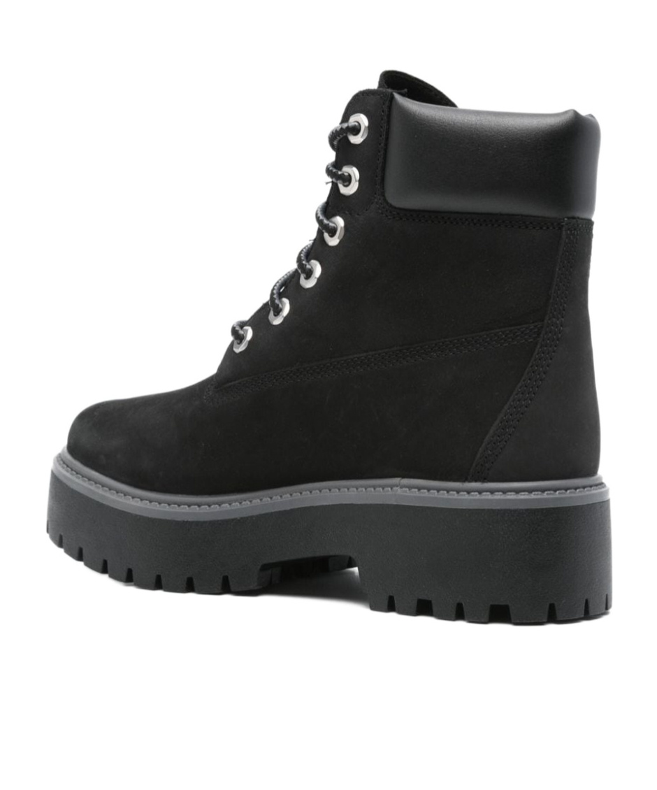 Timberland Stone Street Leather Platform Ankle Boots In Black