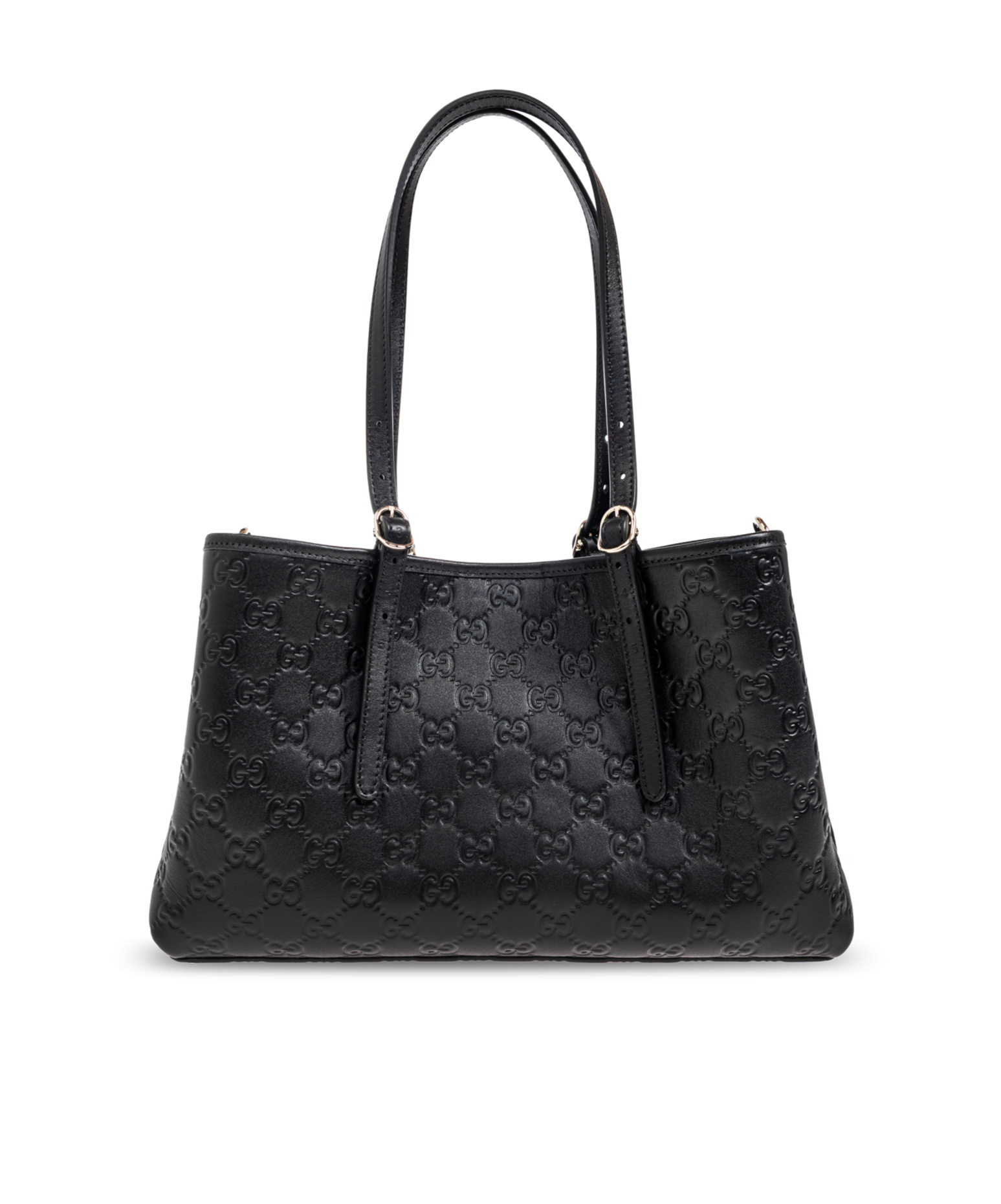 Gucci Women Gg Emblem Leather Shoulder Bag In Black