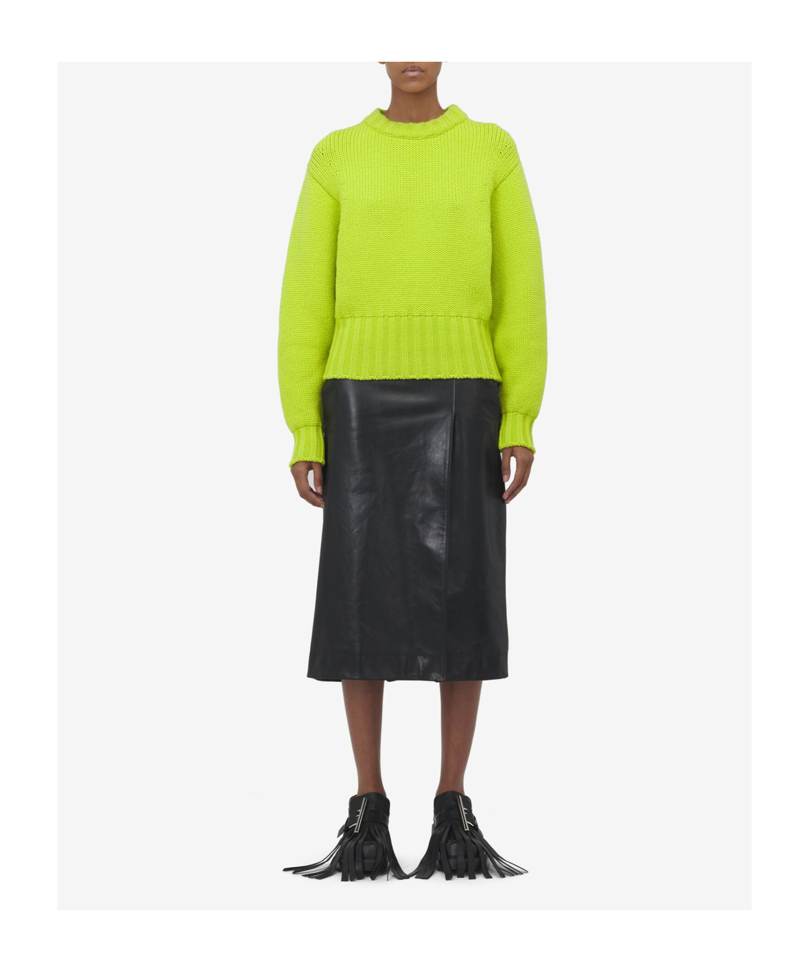 Alexander Mcqueen Round Neck Sweater In Yellow