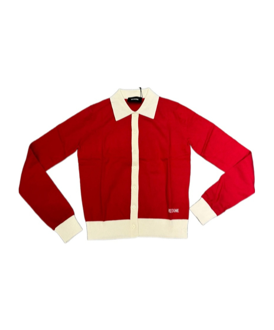 We11 Done Long-sleeved Knitted Cardigan In Red