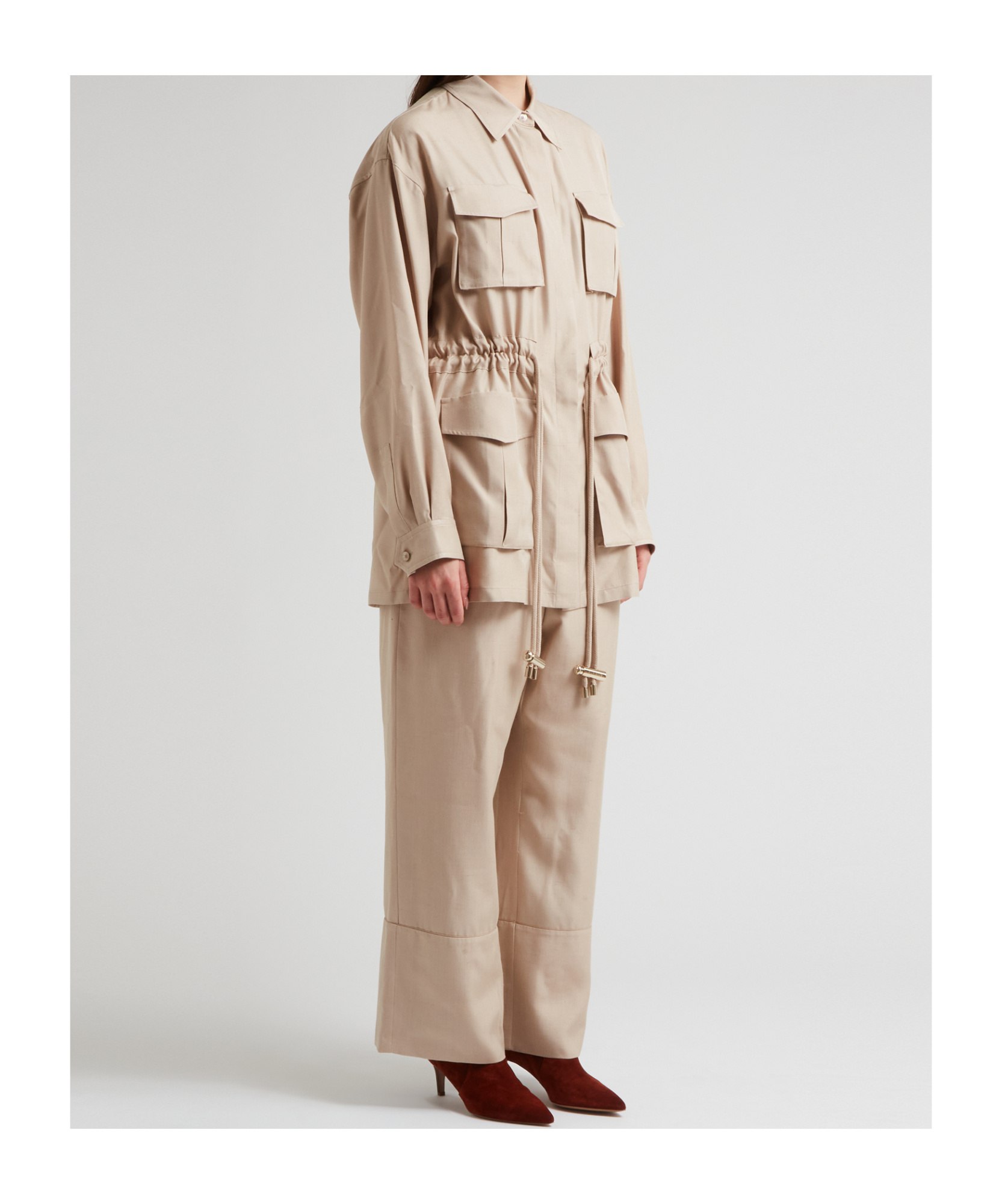 ELIE SAAB DRAWSTRING SILK SHIRT 