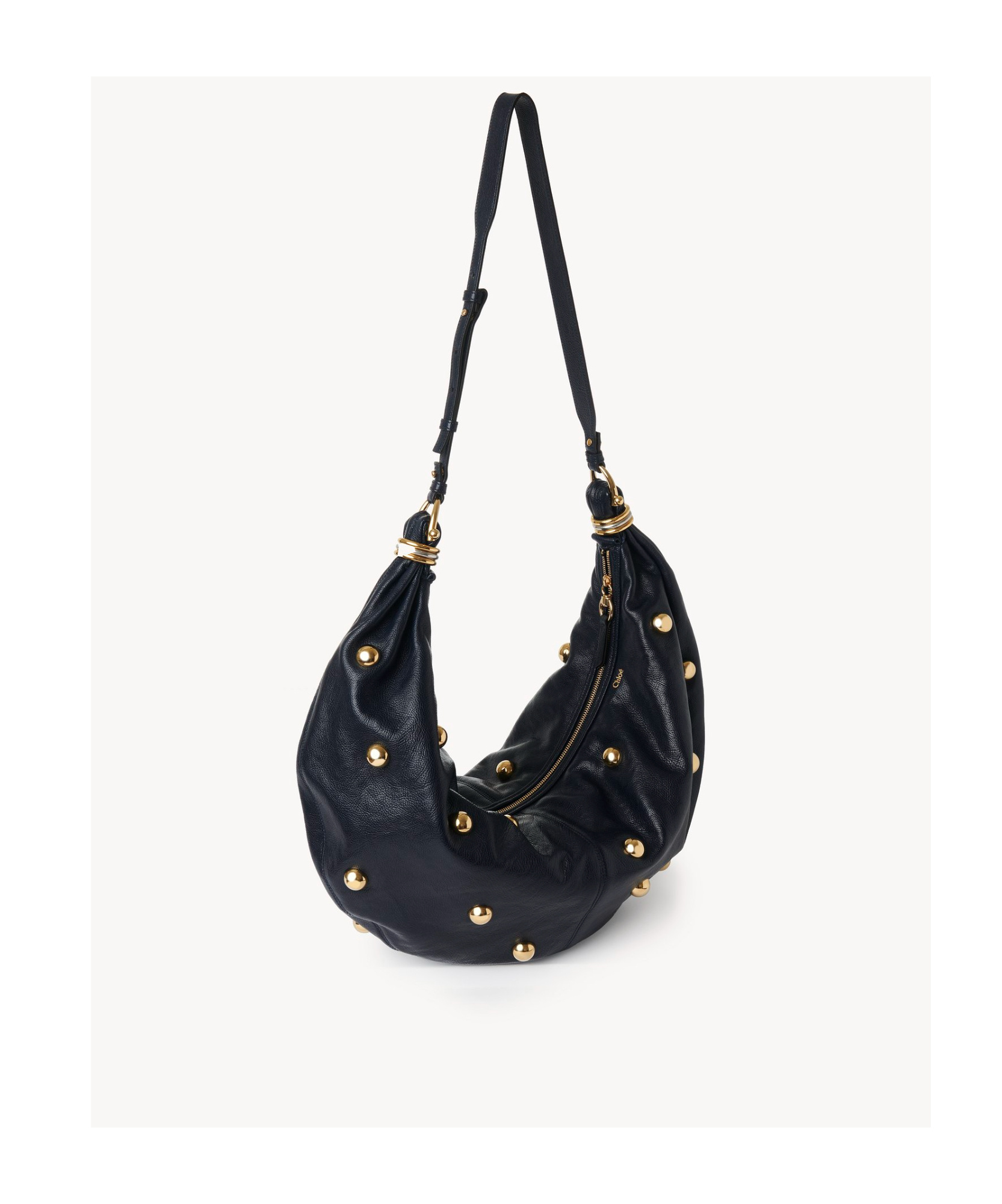Chloé Navy Large Bracelet Stud Bag In Black