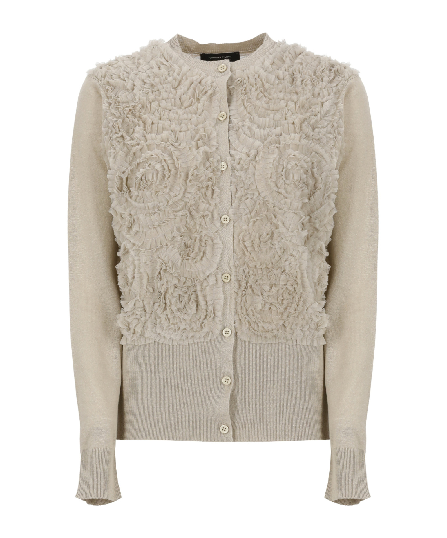Fabiana Filippi Beige Linen And Cotton Cardigan