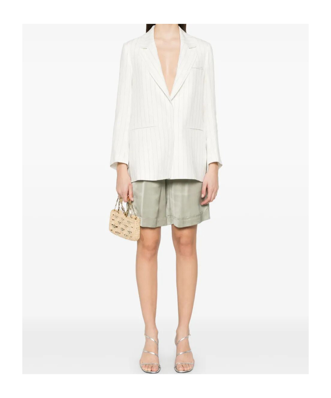 Peserico Tailored Bermuda Shorts With Satin Finish In Nude