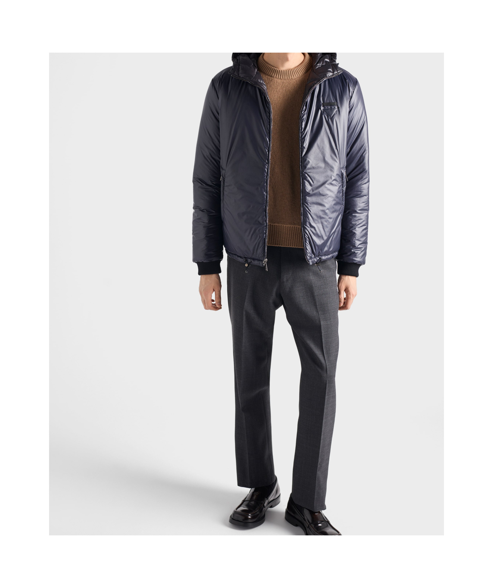Prada Quilted Hooded Jacket In Black