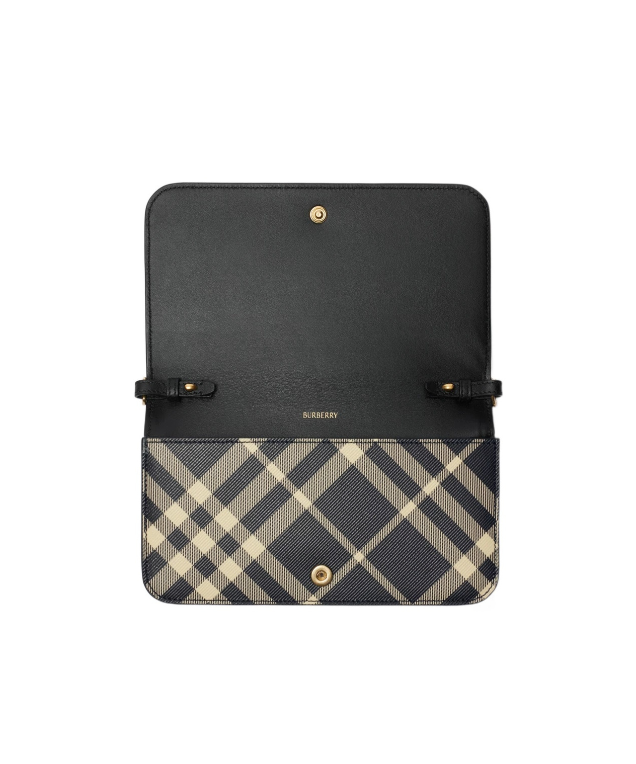 Burberry Mini Check-print Crossbody Bag In Black