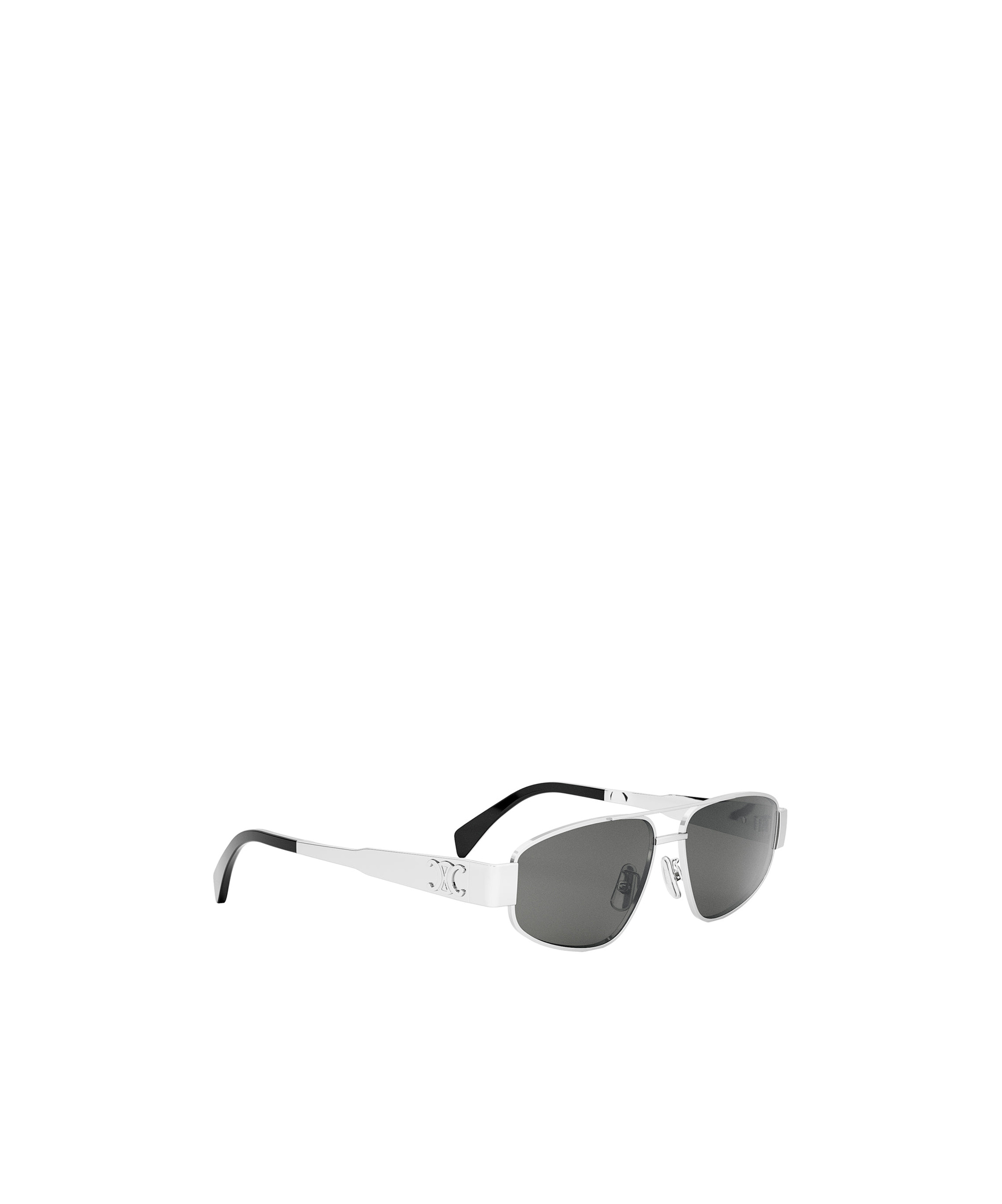 Celine Cl40281u Metal Triomphe 16a Argento Sunglasses In Gray