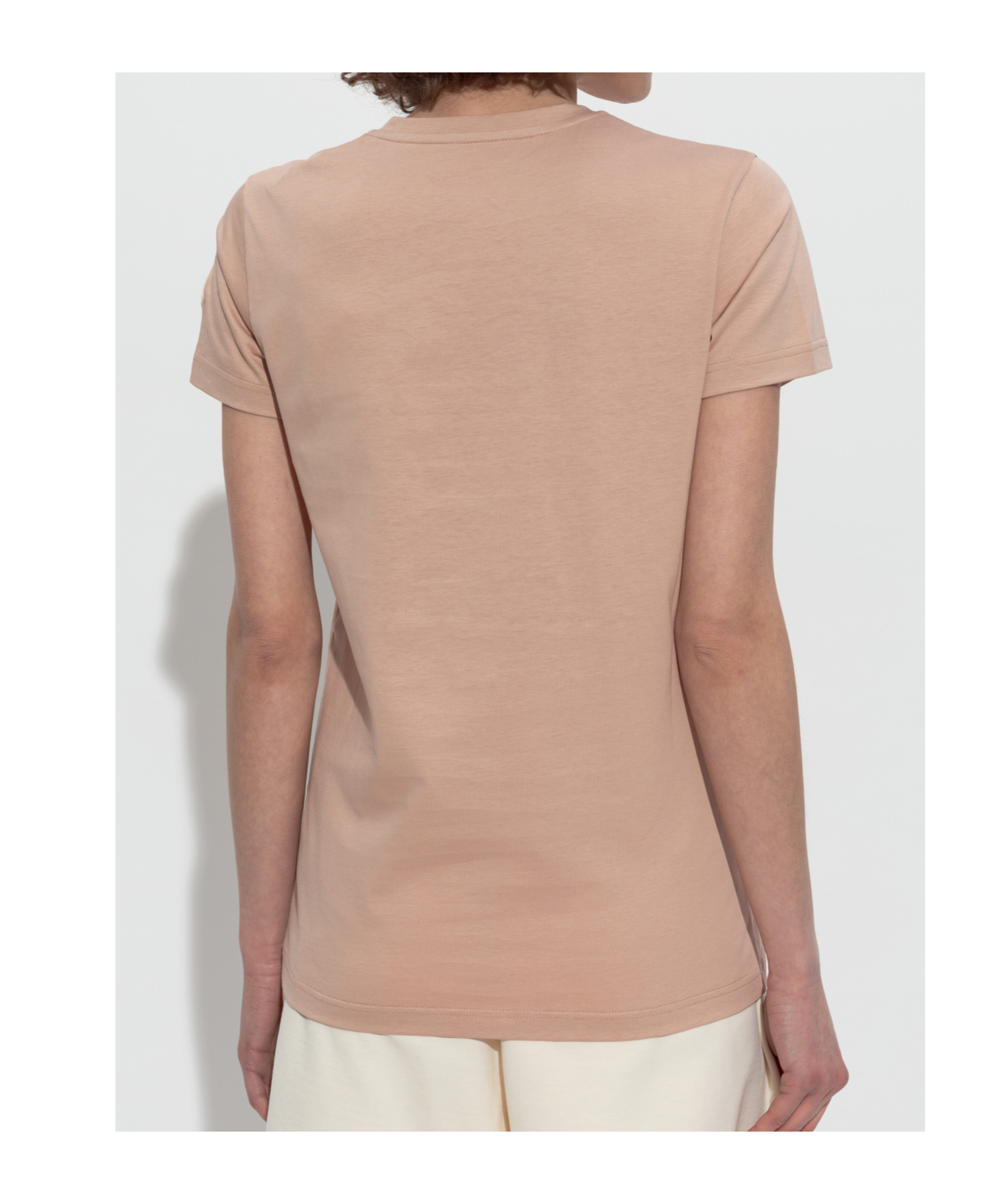 Moncler Crewneck Short-sleeved T-shirt In Nude