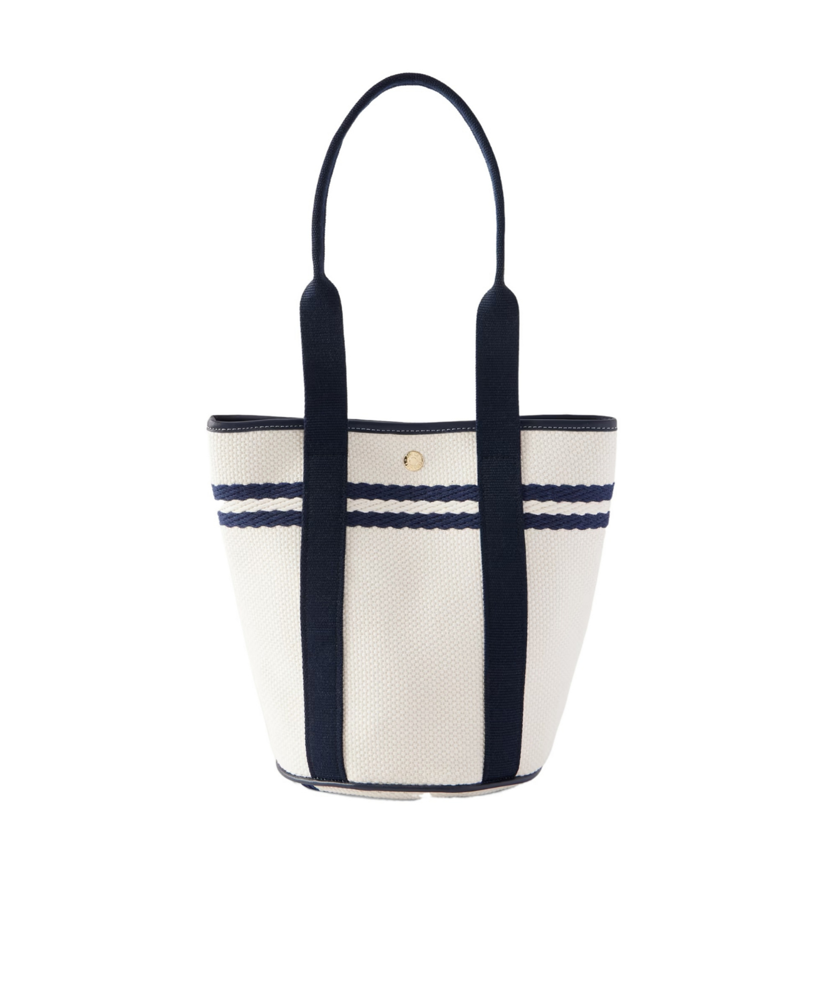 Rue De Verneuil Leather And Webbing-trimmed Canvas Tote In White