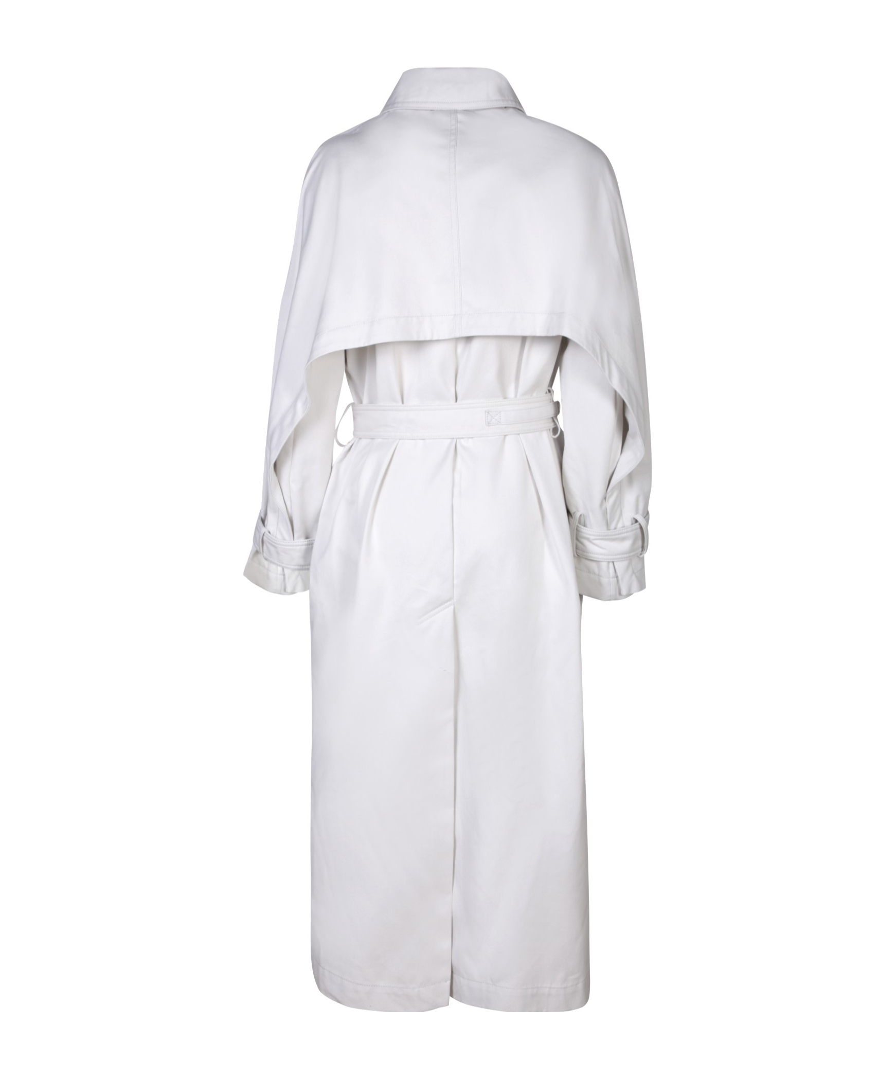 Moorer Double-breasted Trench Coat In White
