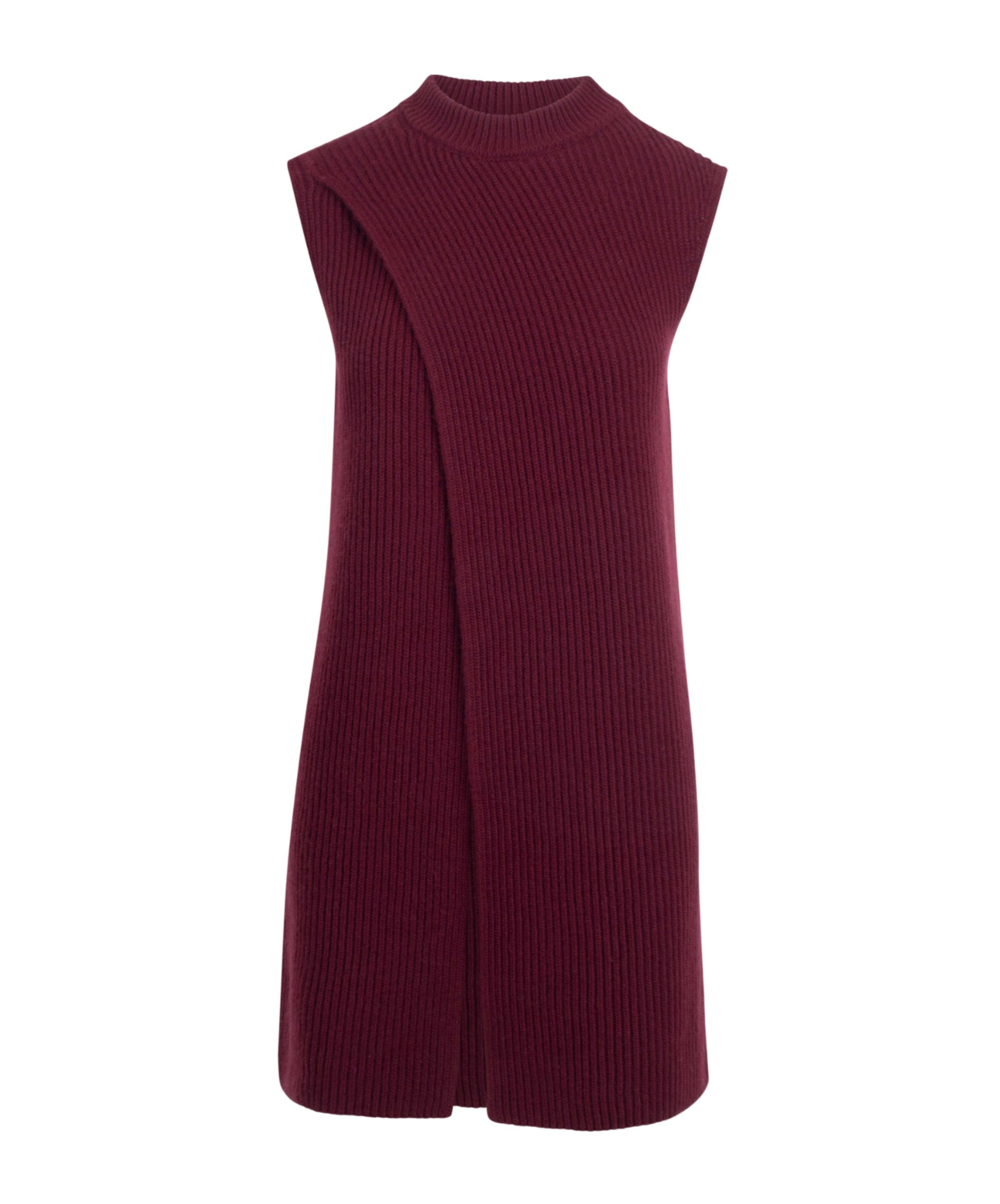 Jil Sander Sleeveless Knitted Vest In Burgundy