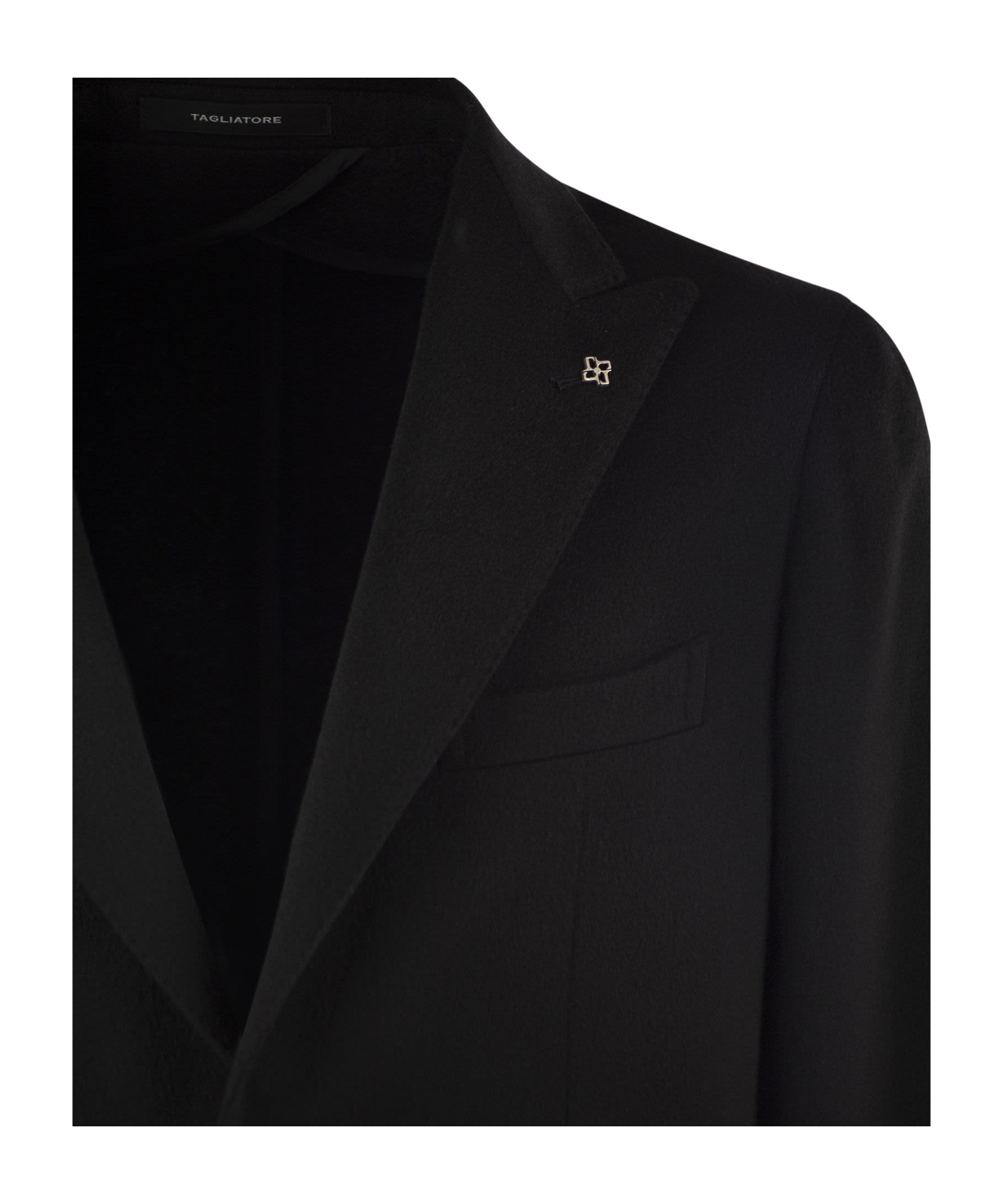 Shop Tagliatore Long-sleeved Suit Coat In Black