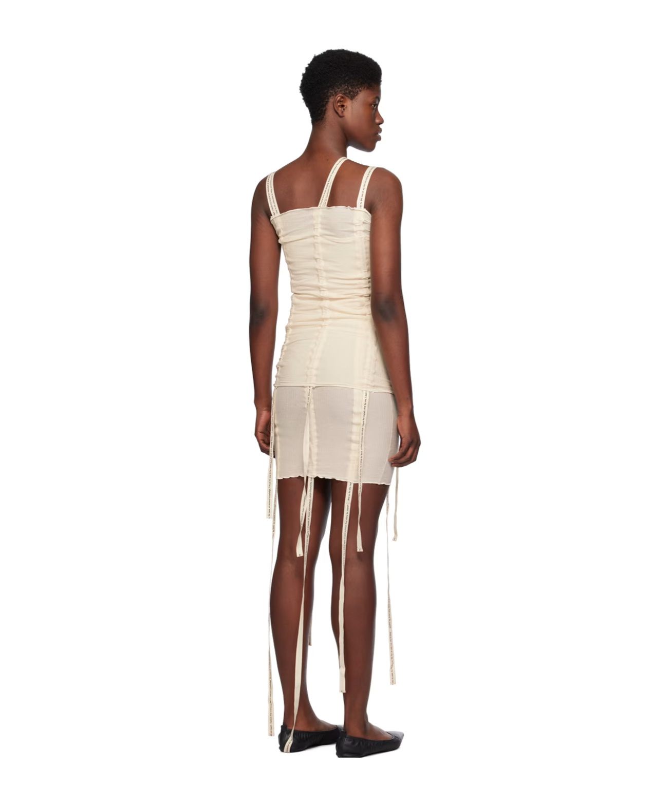 Baserange Off-white Hewn Strap Minidress In White