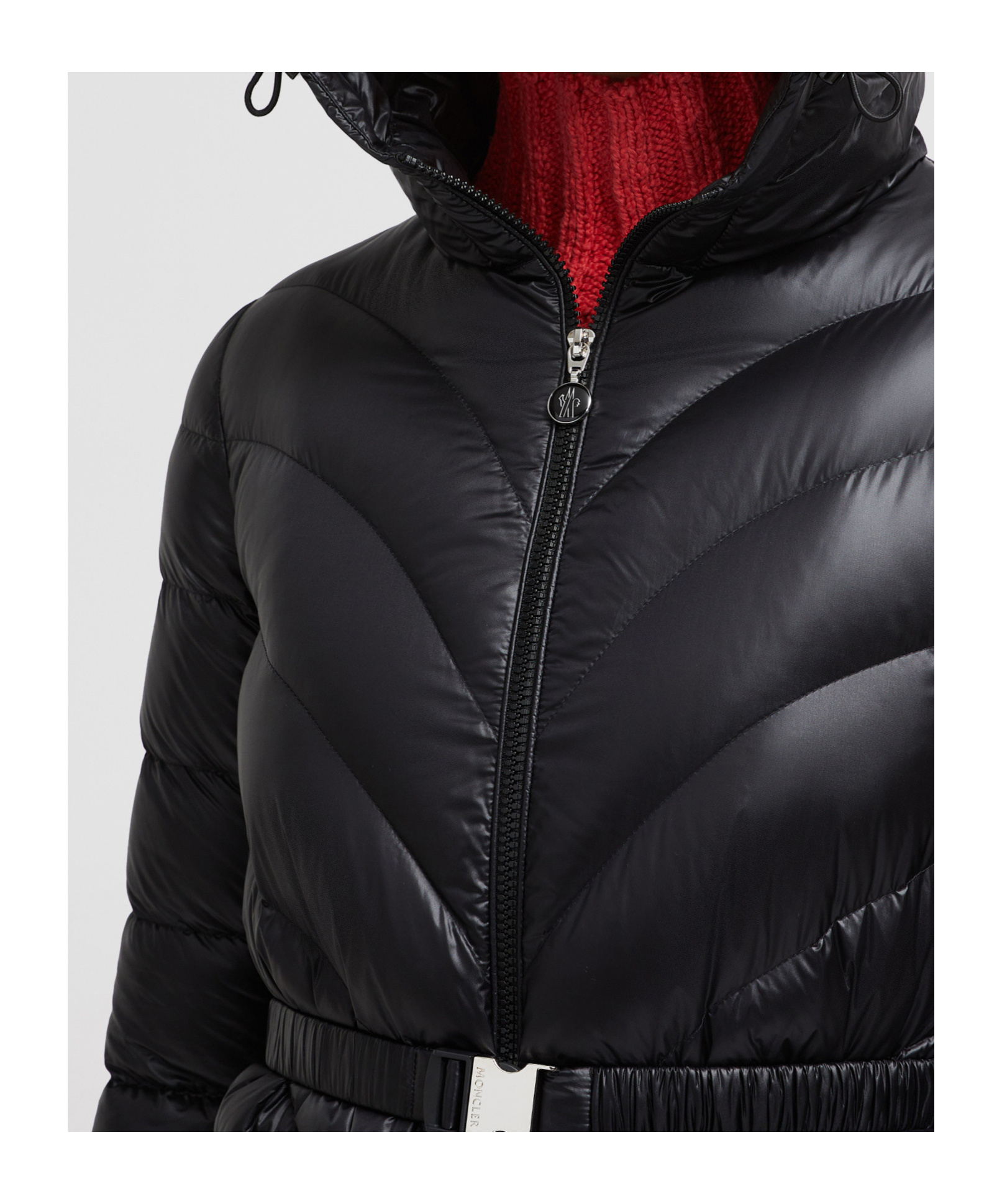 MONCLER ARGENNO HOODED MID-LENGTH DOWN JACKET