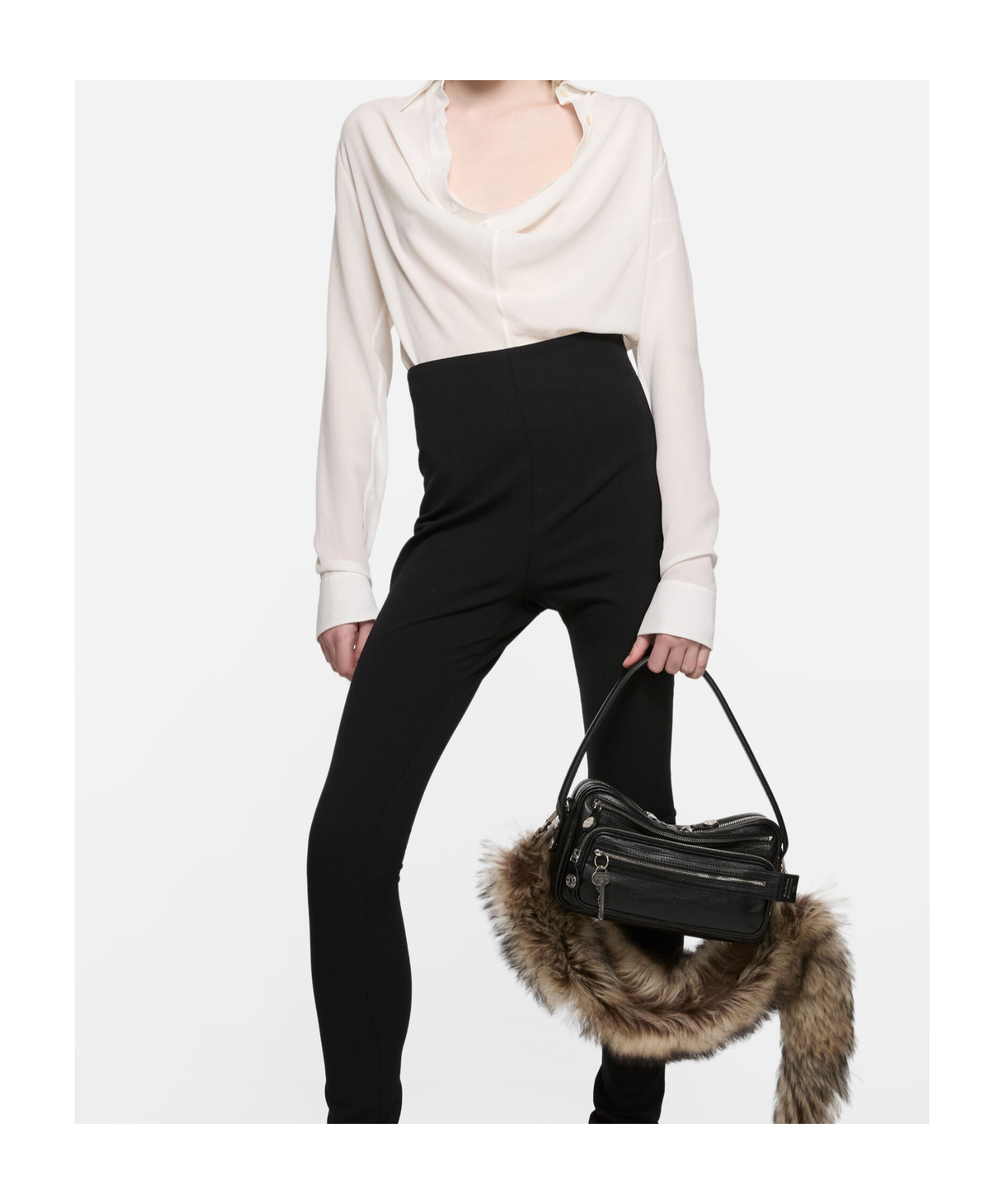 Acne Studios Draped Silk-georgette Blouse In White