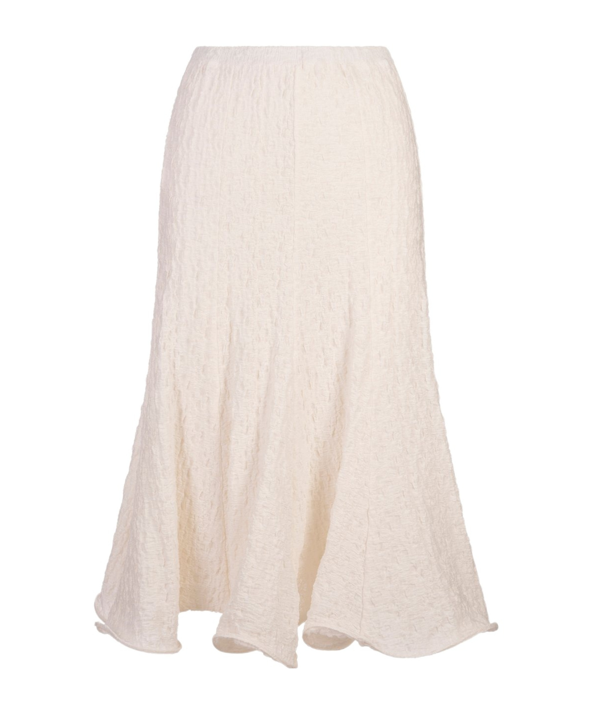 Msgm Turn-up Hem Skirt In Neutral