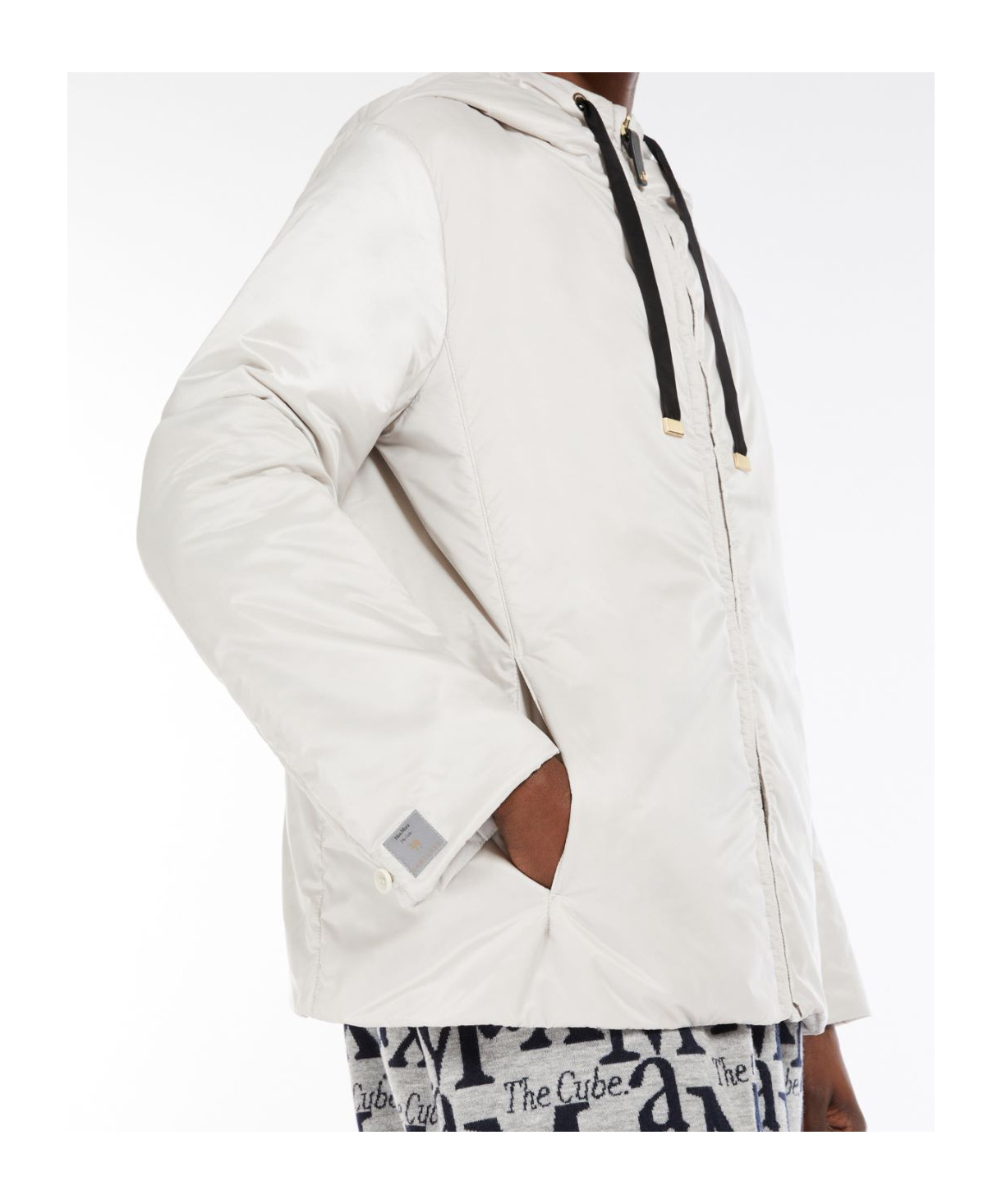 Shop Max Mara The Cube Zip-up Drawstring Jacket In White