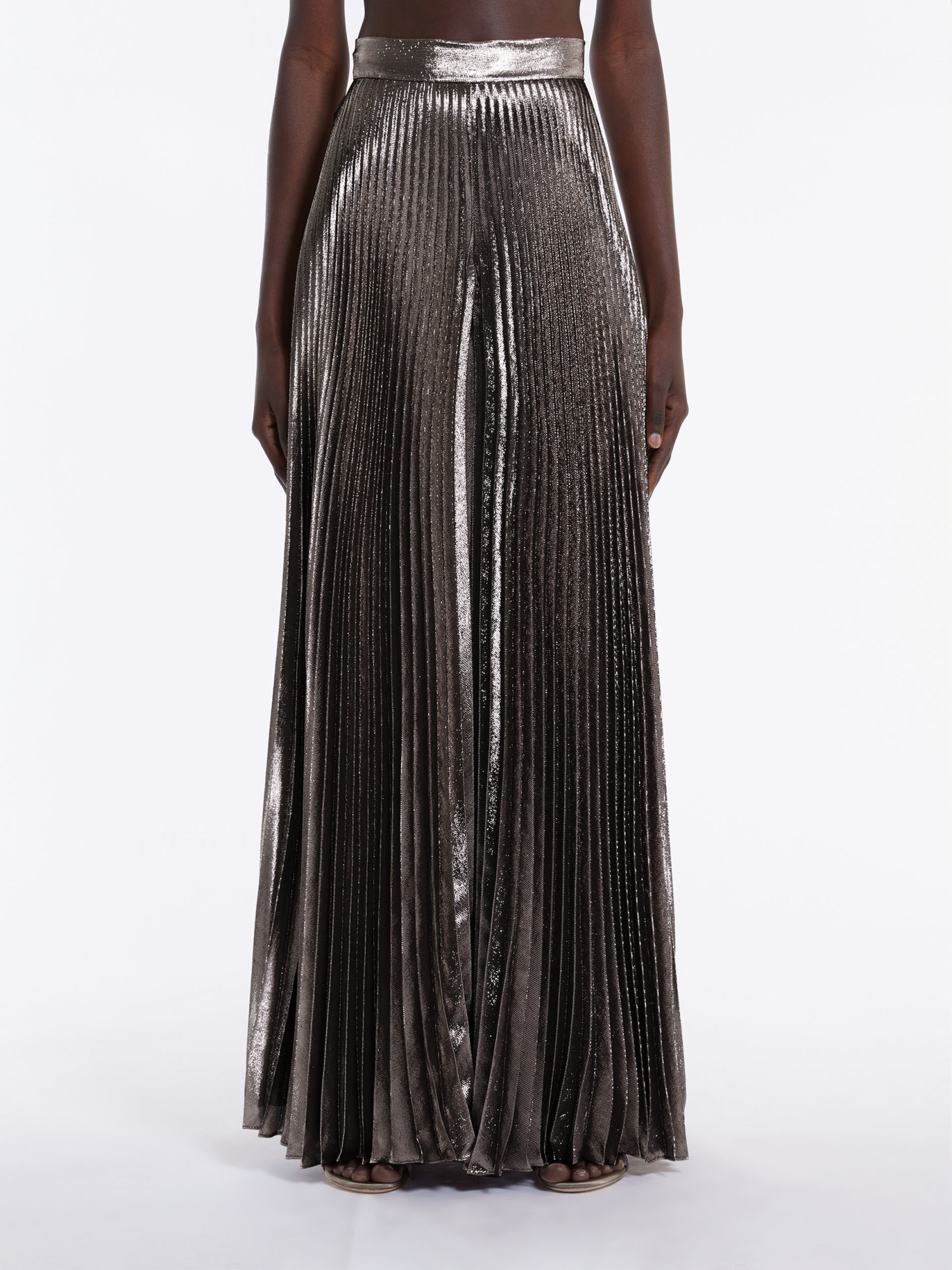 Max Mara Wide Pleated Wide Leg Casual Pants In Black