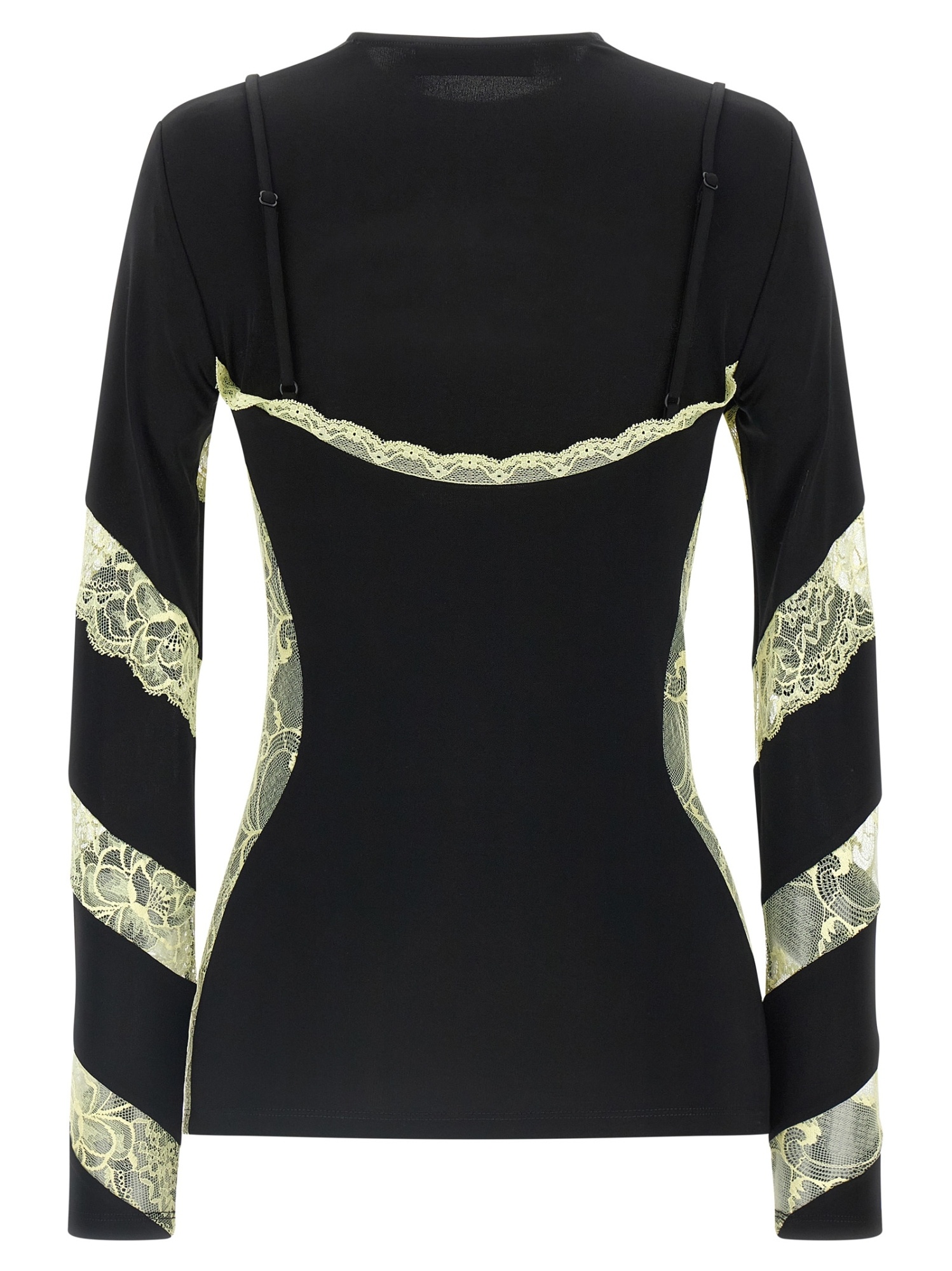 Marine Serre Illusion Effect Fitted Long Sleeve Top In Black