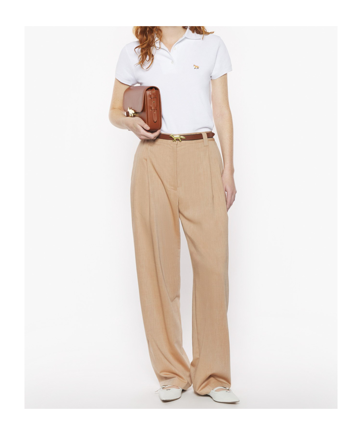 Maison Kitsuné Fox-motif Polo Top In White