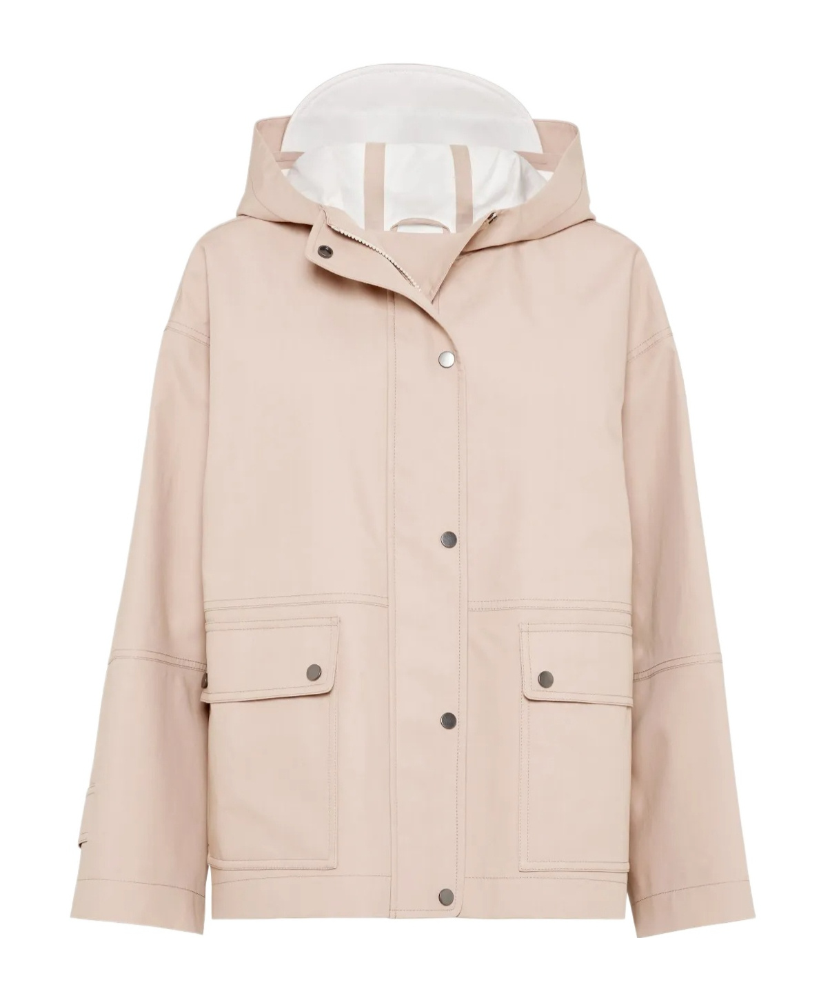 Brunello Cucinelli Water-resistant Canvas Jacket In Nude