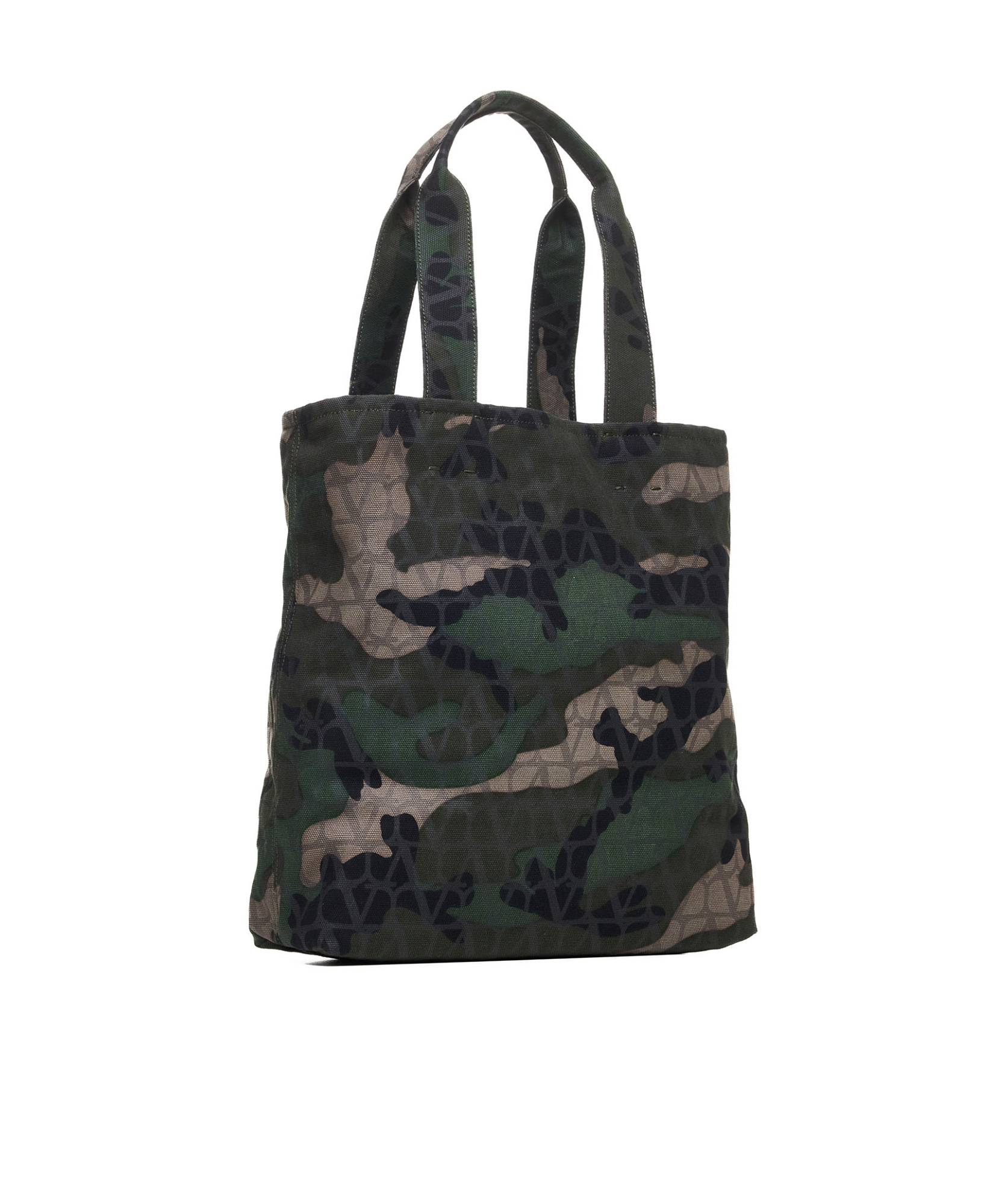 Valentino Camouflage-pattern Tote Bag In Black
