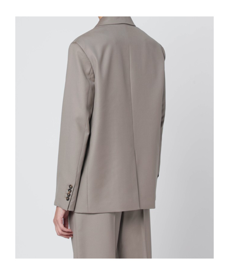 Loulou Studio Double-breasted Suit Jacket In Gray