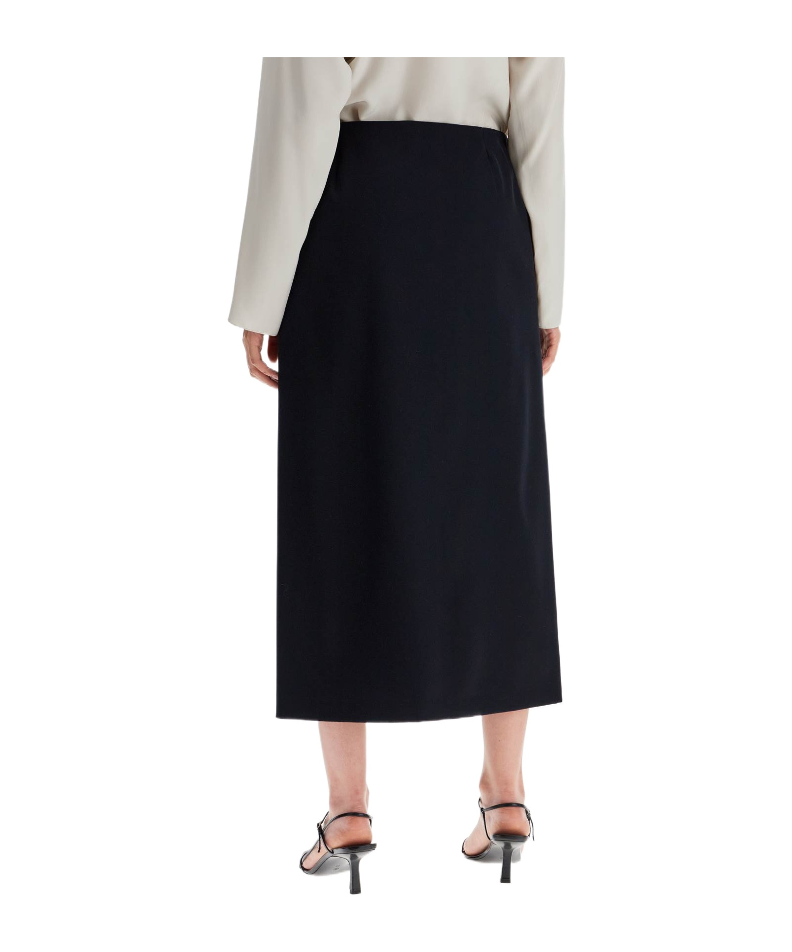 The Row Kavi Wrap Skirt With Pockets In Black