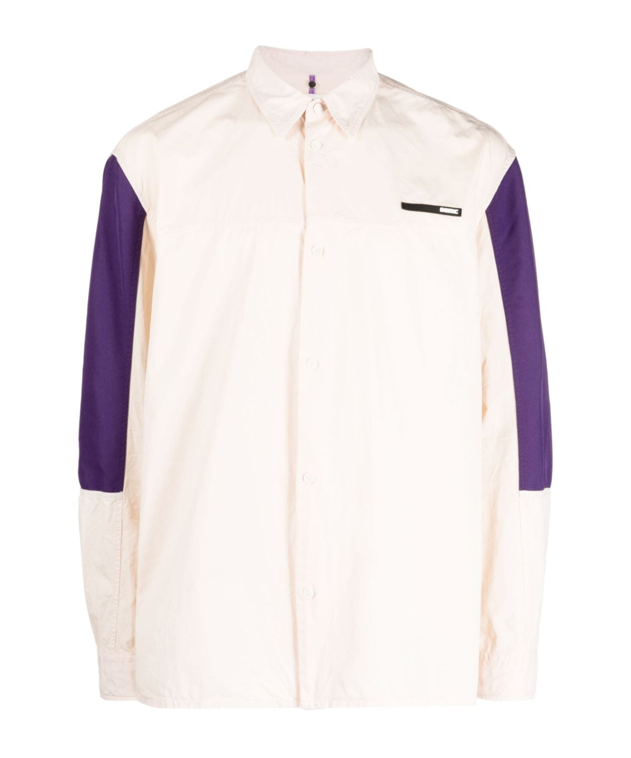 Oamc Logo-patch Cotton Shirt In White