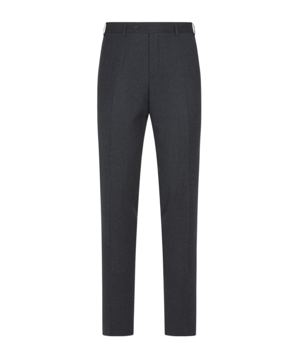 Canali Tailored-cut Wool Trousers In Black