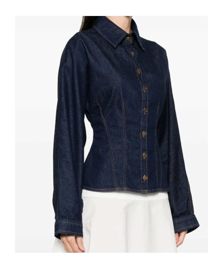 Agolde Devon Denim Button-up Shirt In Blue