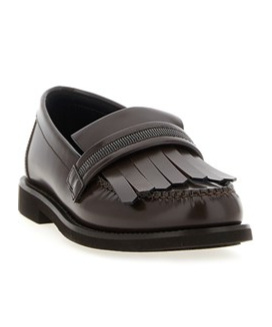 Brunello Cucinelli Leather Loafers Featuring Fringe Detail