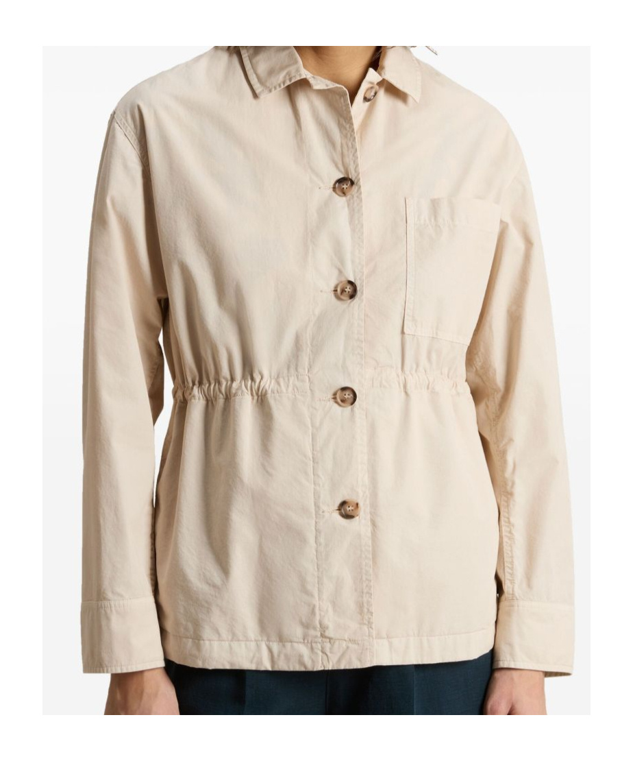 Woolrich Gabardine Overshirt In Nude