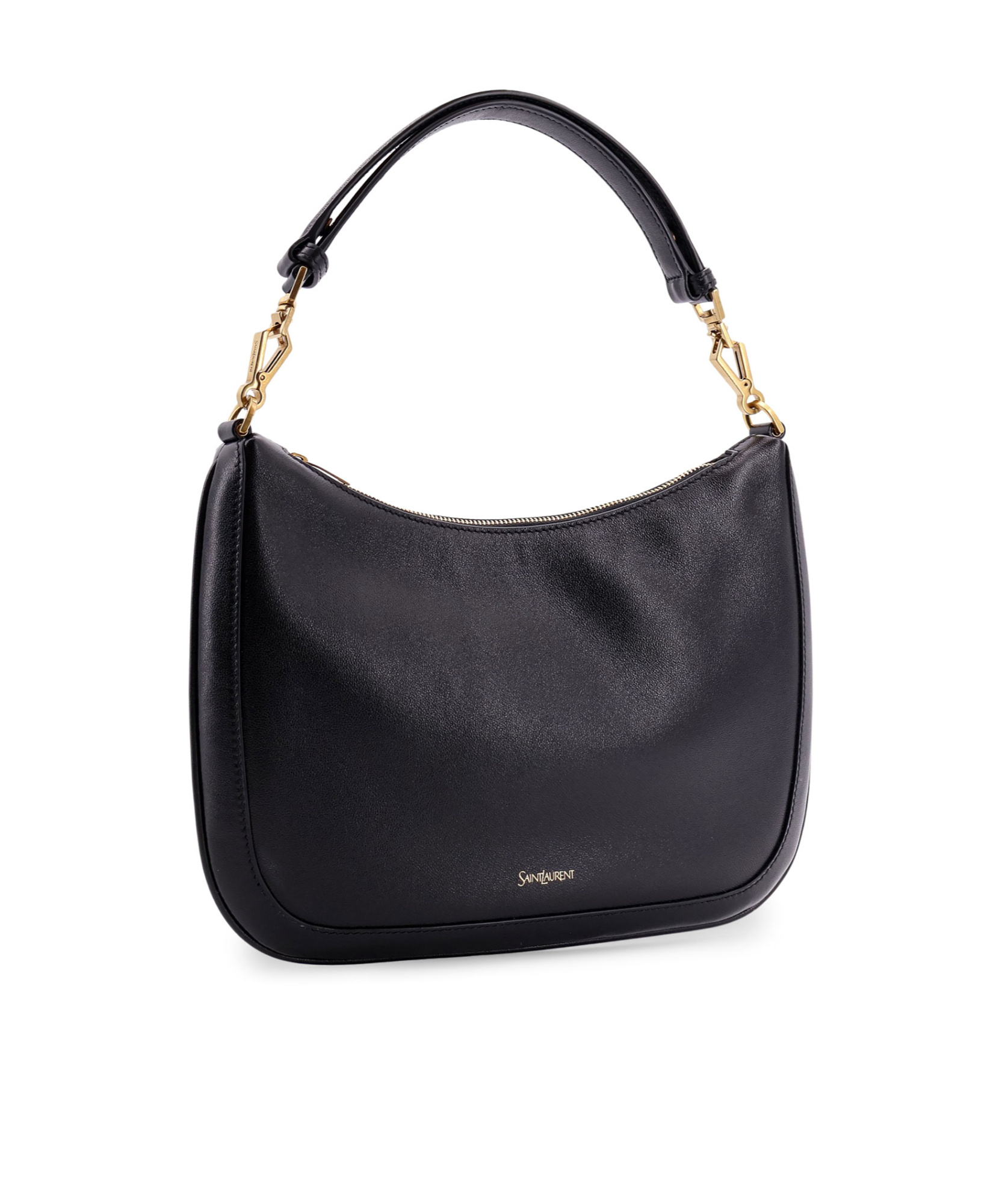 Saint Laurent Logo-plaque Leather Tote Bag In Black