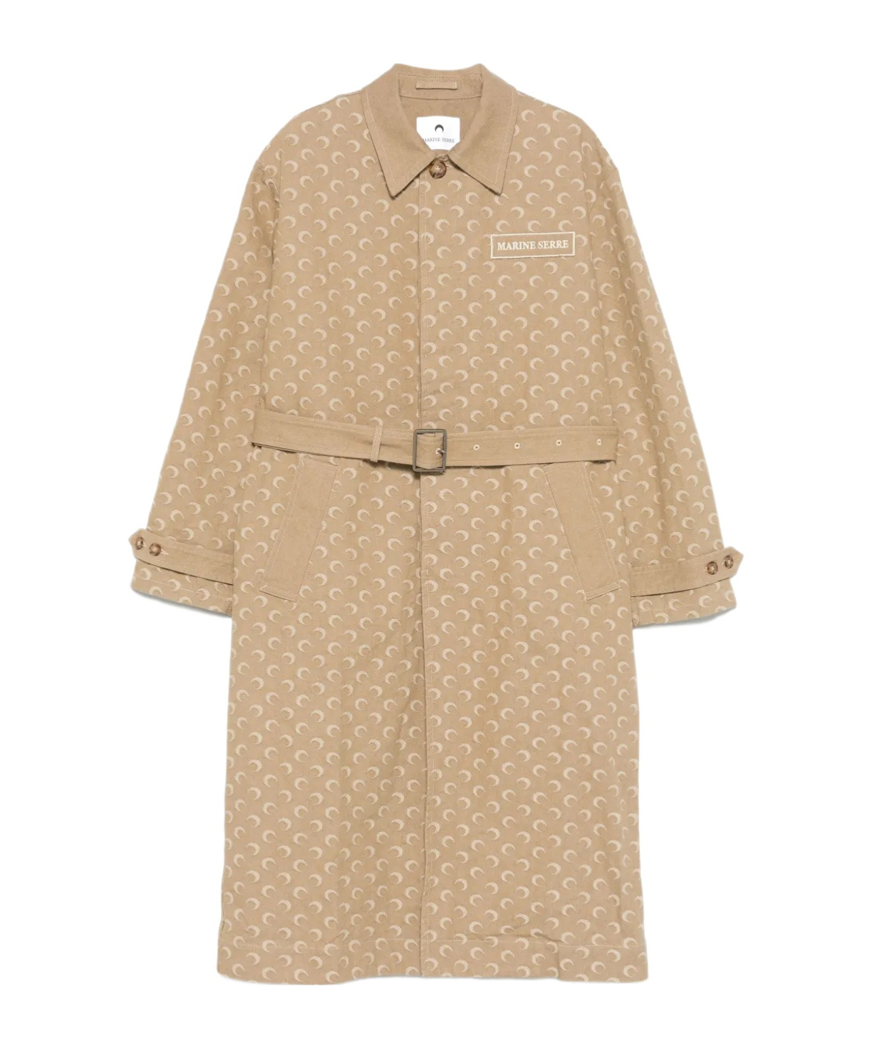 Marine Serre Moonogram-pattern Twill Coat