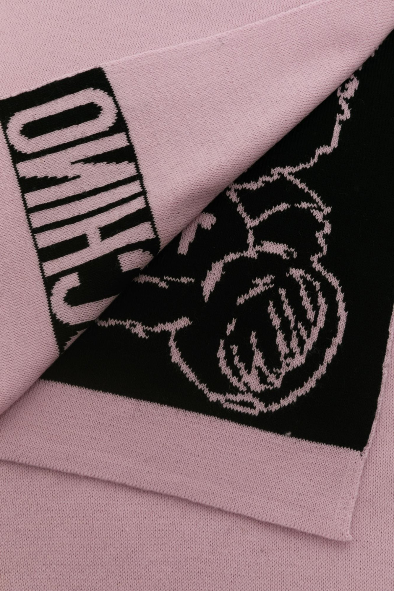 Moschino Teddy Bear Pattern Scarf In Pink