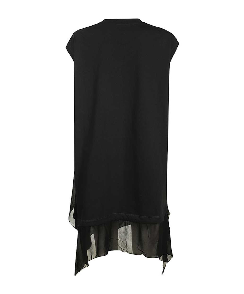 Diesel Asymmetric Cotton T-shirt Dress In Black