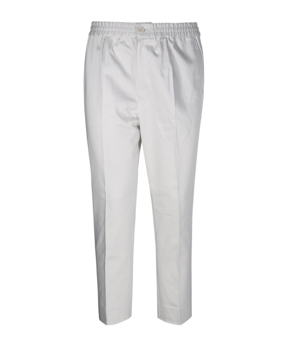 Ami Alexandre Mattiussi Ami Elastic Waist Straight Leg Trousers In White