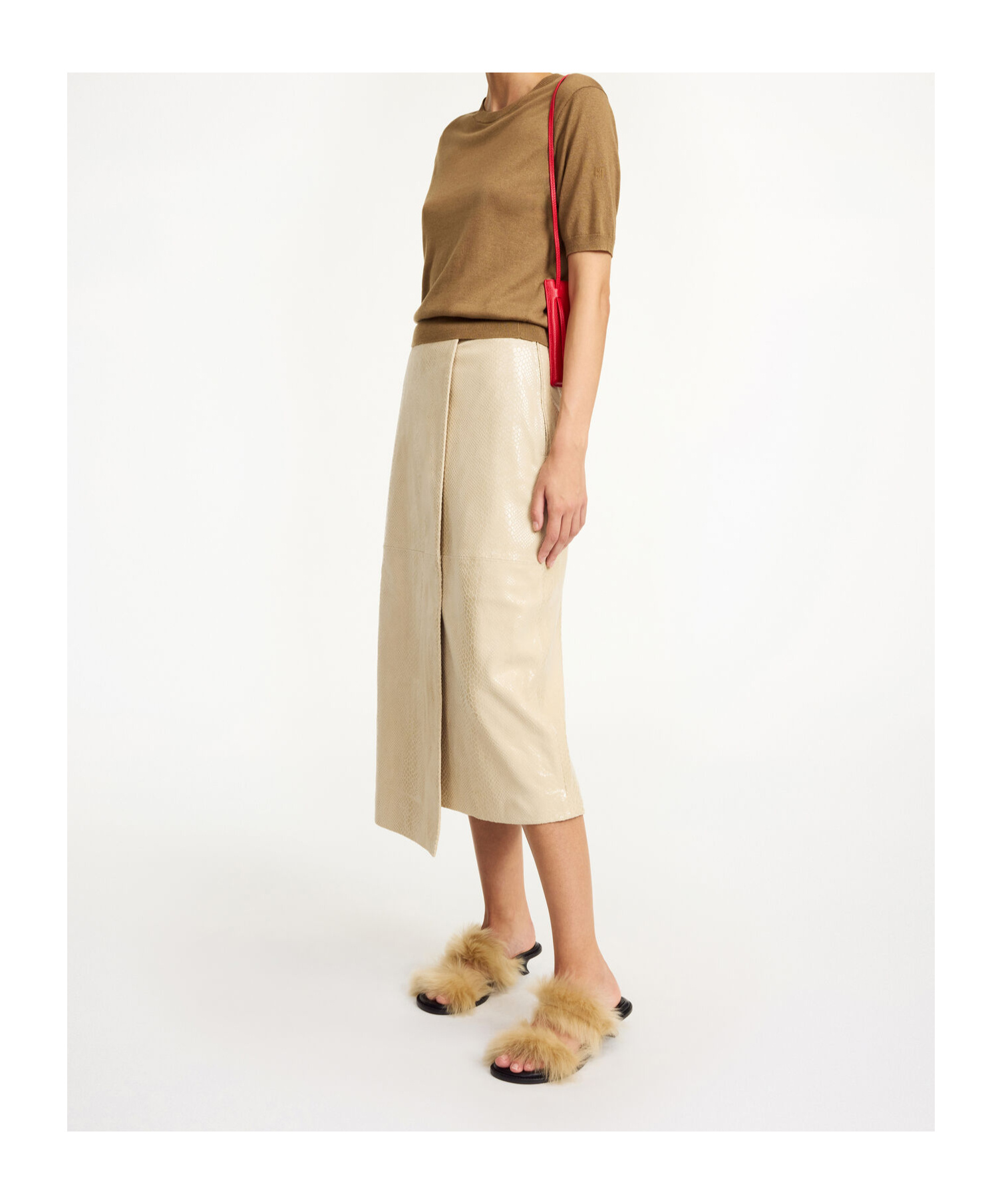 Shop By Malene Birger Hannas Midi Skirt In Nude