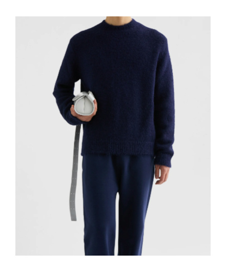 Jil Sander Cs Ns Jumper Knitwear In Blue Wool In Blue