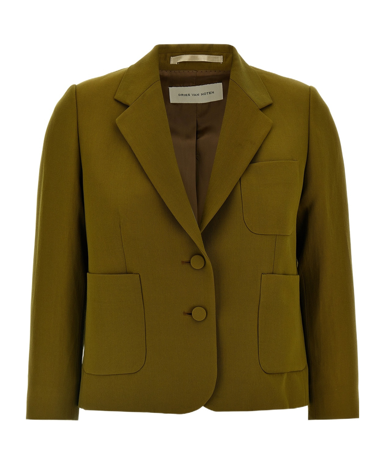 Dries Van Noten 'bamis' Blazer Featuring Buttoned Cuffs In Brown