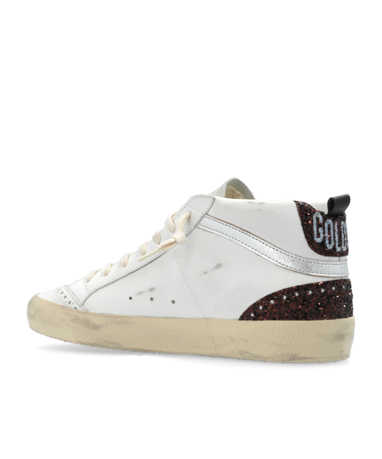 Golden Goose Mid Star Glitter-detail Sneakers In White