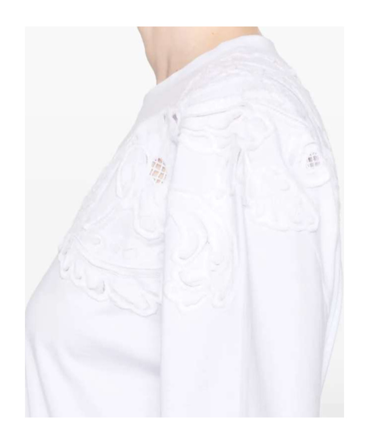 Ermanno Scervino Floral-patch T-shirt In White